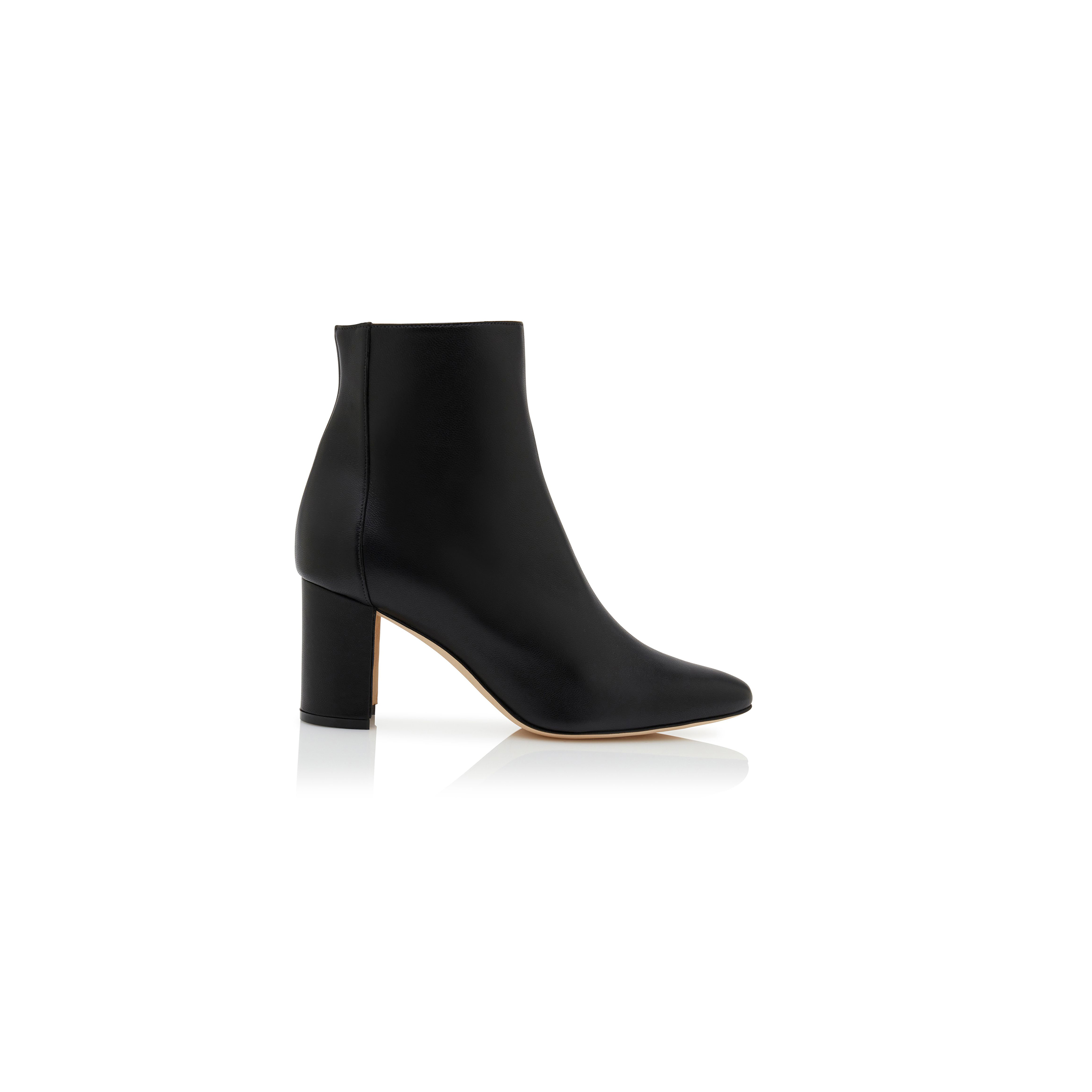 MANOLO BLAHNIK ROSIE BLACK NAPPA LEATHER ANKLE BOOTS 219-0385-0003